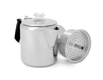 Glacier Stainless Coffee Percolator with Silicone Handle
