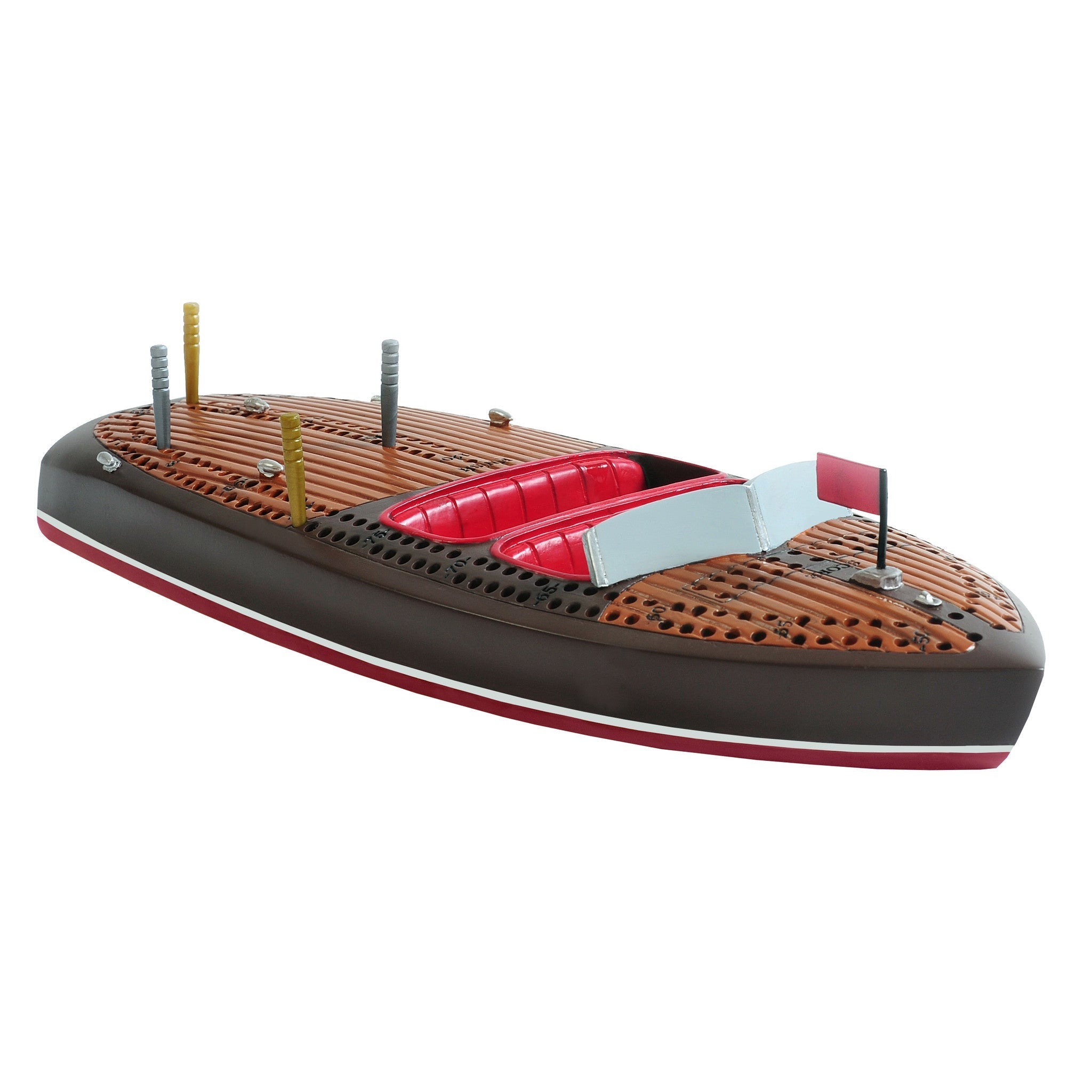 Outside Inside Classic Boat Cribbage Board Game